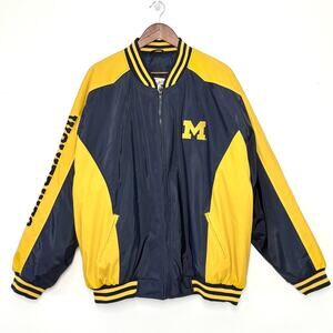 Y2K VTG Michigan Wolverines Varsity Jacket Steve & Barry’s UofM Maize Blue XXL